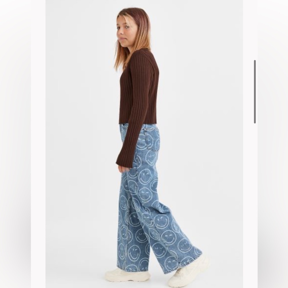 H&M Kids Smiley World wide leg jeans us size 8-9